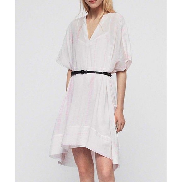 AllSaints ISME Boho Tie Dye Gauzy Lightweight Dress Swim Cover S Pink $135 - Picture 3 of 9